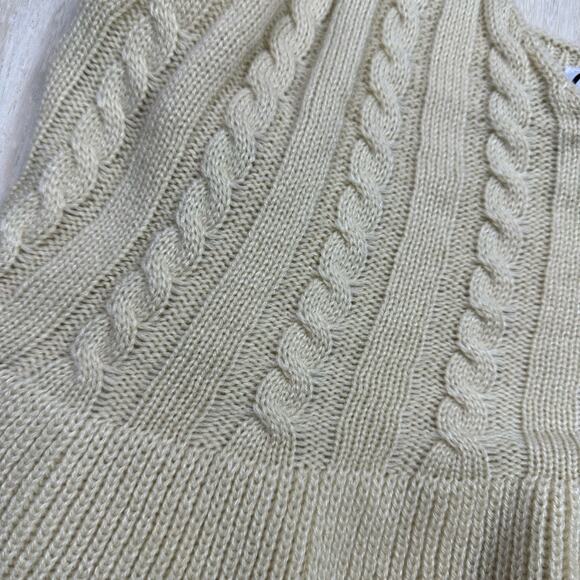 ASOS Lola May Chinky Knit Tan Beige Weave Peplum Sweater Tank Size 12 - Picture 3 of 13